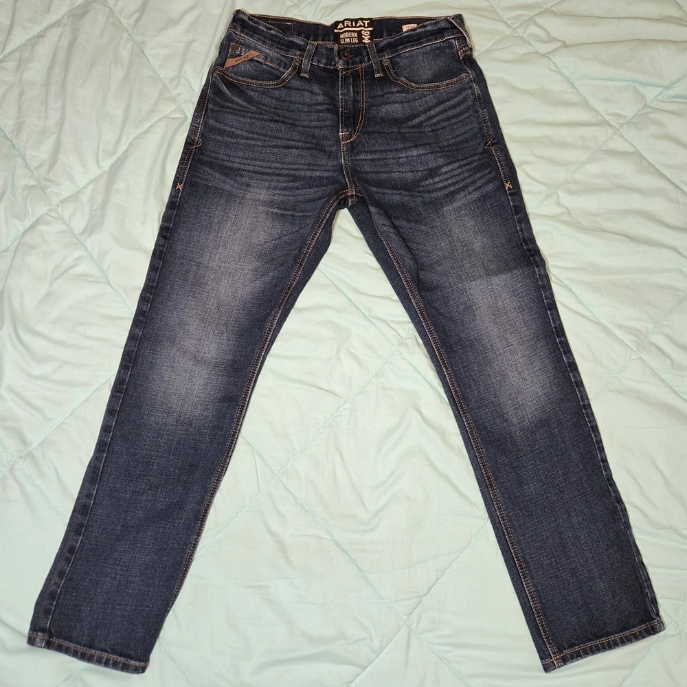 Ariat M8 Modern Gunner Slim Leg Jeans Mens 32x30 Western Denim Nightingale